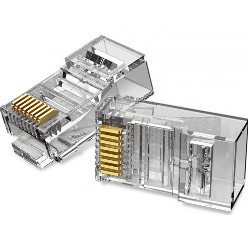 Конектор Vention Modular Plug RJ-45 UTP Cat.6 10pcs (IDDR0-10) Transparent купити в Україні: Київ, Львів, Хмельницький, Тернопіль, Івано-Франківськ | Низька ціна, відгуки, характеристики від TELEMART фото
