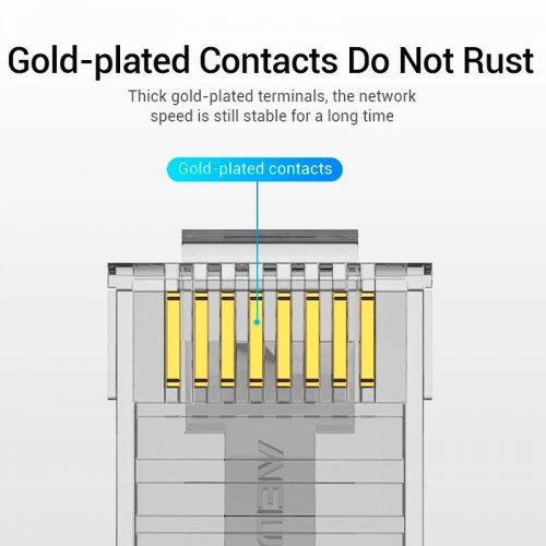 Конектор Vention Modular Plug RJ-45 UTP Cat.6 10pcs (IDDR0-10) Transparent купити в Україні: Київ, Львів, Хмельницький, Тернопіль, Івано-Франківськ | Низька ціна, відгуки, характеристики від TELEMART фото