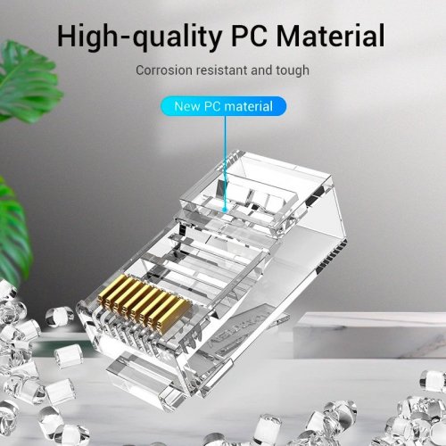 Конектор Vention Modular Plug RJ-45 UTP Cat.6 10pcs (IDDR0-10) Transparent купити в Україні: Київ, Львів, Хмельницький, Тернопіль, Івано-Франківськ | Низька ціна, відгуки, характеристики від TELEMART фото