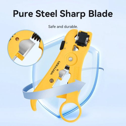 Инструмент для снятия изоляции с коаксиального кабеля Vention Coaxial Cable Stripper (KEBY0) Yellow купить в Украине: Киев, Днепр, Харьков, Одесса  | Низкая цена, отзывы, характеристики от TELEMART фото
