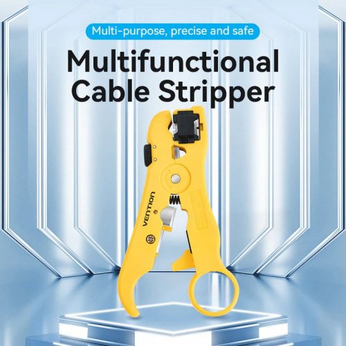 Инструмент для снятия изоляции с коаксиального кабеля Vention Coaxial Cable Stripper (KEBY0) Yellow купить в Украине: Киев, Днепр, Харьков, Одесса  | Низкая цена, отзывы, характеристики от TELEMART фото