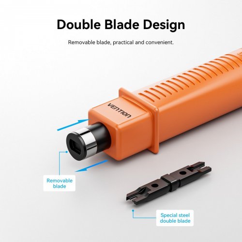 Импульсный обжимной инструмент Vention Punch Down Impact Tool (KECO0) Orange купить в Украине: Киев, Днепр, Харьков, Одесса  | Низкая цена, отзывы, характеристики от TELEMART фото