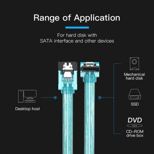 Кабель Vention SATA 0.5m (KDDSD) купити в Україні: Київ, Львів, Хмельницький, Тернопіль, Івано-Франківськ | Низька ціна, відгуки, характеристики від TELEMART фото