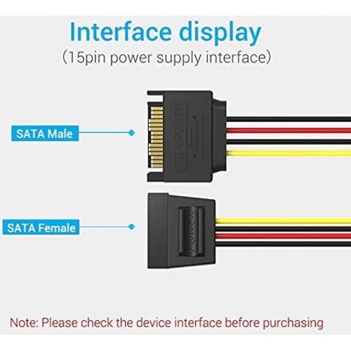 Кабель Vention SATA 15P 0.3m (KDABY) купити в Україні: Київ, Львів, Хмельницький, Тернопіль, Івано-Франківськ | Низька ціна, відгуки, характеристики від TELEMART фото