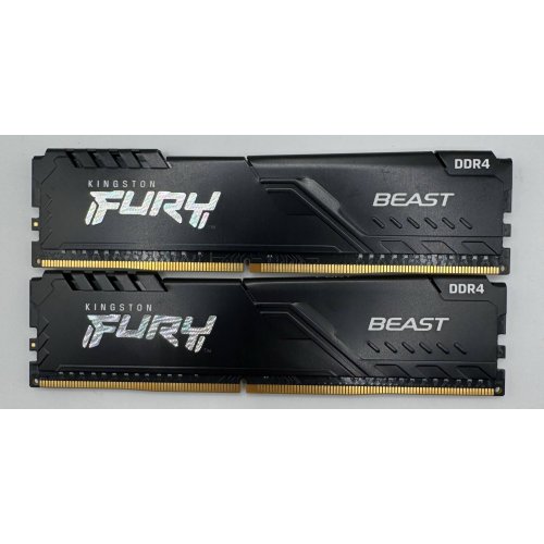 Озп Kingston DDR4 16GB (2x8GB) 3200Mhz FURY Beast Black (KF432C16BBK2/16) (Відновлено продавцем, 869829) купити в Україні: Київ, Львів, Хмельницький, Тернопіль, Івано-Франківськ | Перевірка сумісності, низька ціна, відгуки, характеристики від TELEMART фото