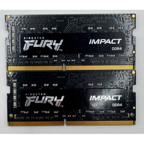 Озп Kingston SODIMM DDR4 16GB (2x8GB) 3200Mhz FURY Impact Black (KF432S20IBK2/16) (Відновлено продавцем, 869897) купити в Україні: Київ, Львів, Хмельницький, Тернопіль, Івано-Франківськ | Перевірка сумісності, низька ціна, відгуки, характеристики від TELEMART фото