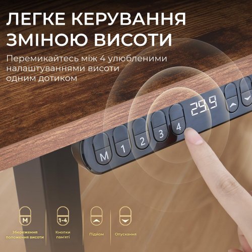 Компьютерный стол с электрорегулировкой высоты Sihoo D03 140 (D03-104/D03-108) Walnut/Black купить в Украине: Киев, Днепр, Харьков, Одесса  | Низкая цена, отзывы, характеристики от TELEMART фото