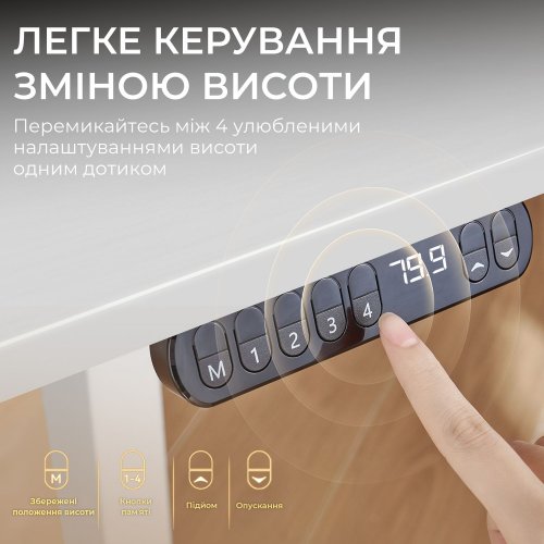 Компьютерный стол с электрорегулировкой высоты Sihoo D03 140 (D03-106/D03-107) White купить в Украине: Киев, Днепр, Харьков, Одесса  | Низкая цена, отзывы, характеристики от TELEMART фото
