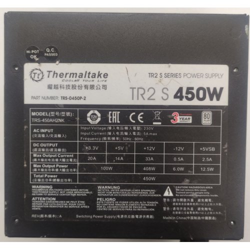 Блок питания Thermaltake TR2 S 450W (PS-TRS-0450NPCWEU-2) (Восстановлено продавцом, 869917) купить в Украине: Киев, Днепр, Харьков, Одесса  | Проверка совместимости, низкая цена, отзывы, характеристики от TELEMART фото