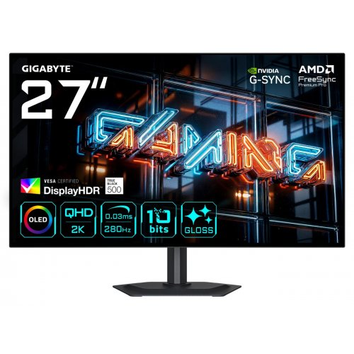 Монитор Gigabyte 27" MO27Q28GR Black купить в Украине: Киев, Днепр, Харьков, Одесса  | Низкая цена, отзывы, характеристики от TELEMART фото