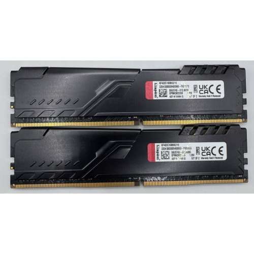 Озп Kingston DDR4 16GB (2x8GB) 3200Mhz FURY Beast Black (KF432C16BBK2/16) (Відновлено продавцем, 870082) купити в Україні: Київ, Львів, Хмельницький, Тернопіль, Івано-Франківськ | Перевірка сумісності, низька ціна, відгуки, характеристики від TELEMART фото
