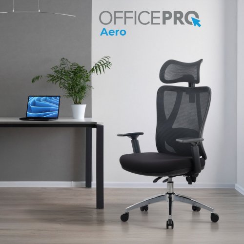 Офисное кресло OfficePro Aero OC490 Black купить в Украине: Киев, Днепр, Харьков, Одесса  | Низкая цена, отзывы, характеристики от TELEMART фото