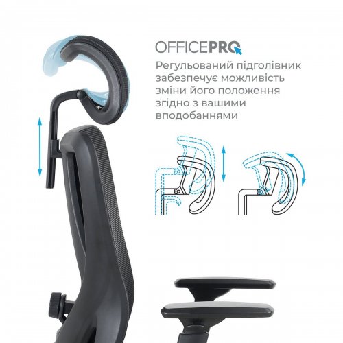 Офисное кресло OfficePro Aero OC490 Black купить в Украине: Киев, Днепр, Харьков, Одесса  | Низкая цена, отзывы, характеристики от TELEMART фото