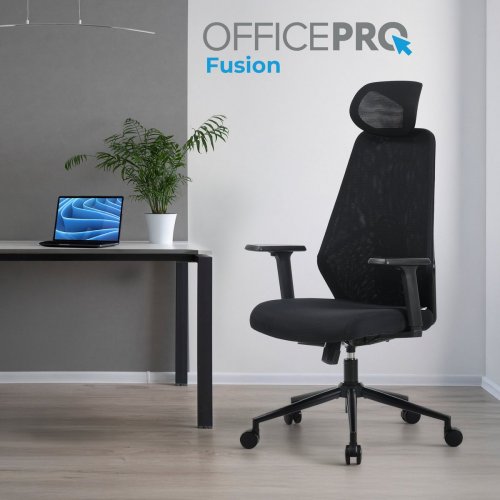 Офисное кресло OfficePro Fusion OC577 Black купить в Украине: Киев, Днепр, Харьков, Одесса  | Низкая цена, отзывы, характеристики от TELEMART фото