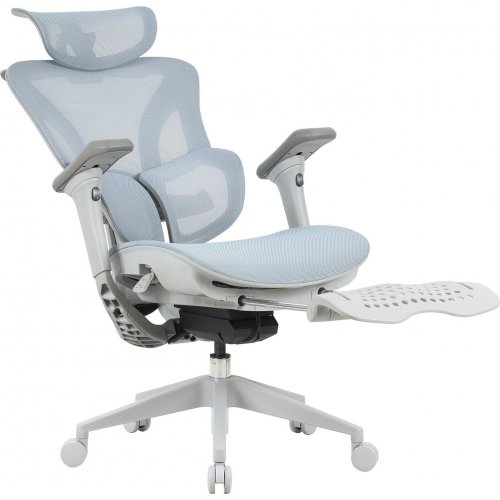 Офисное кресло OfficePro Elite OC950 Gray/Light Blue купить в Украине: Киев, Днепр, Харьков, Одесса  | Низкая цена, отзывы, характеристики от TELEMART фото