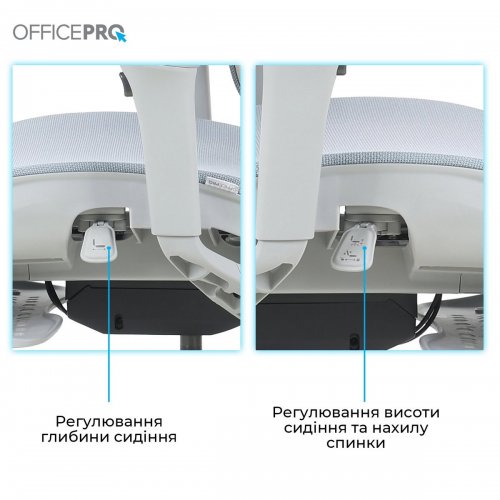 Офисное кресло OfficePro Elite OC950 Gray/Light Blue купить в Украине: Киев, Днепр, Харьков, Одесса  | Низкая цена, отзывы, характеристики от TELEMART фото