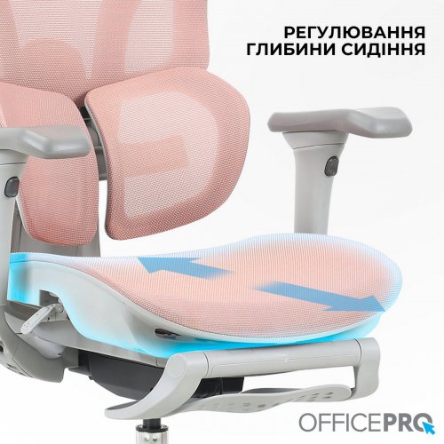 Офисное кресло OfficePro Elite OC950 Gray/Light Pink купить в Украине: Киев, Днепр, Харьков, Одесса  | Низкая цена, отзывы, характеристики от TELEMART фото
