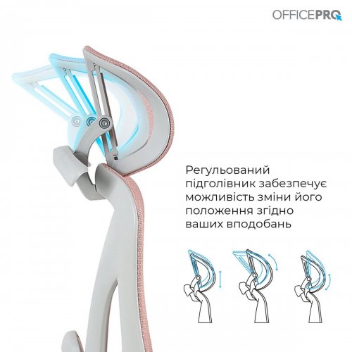 Офисное кресло OfficePro Elite OC950 Gray/Light Pink купить в Украине: Киев, Днепр, Харьков, Одесса  | Низкая цена, отзывы, характеристики от TELEMART фото