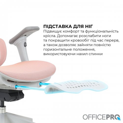 Офисное кресло OfficePro Elite OC950 Gray/Light Pink купить в Украине: Киев, Днепр, Харьков, Одесса  | Низкая цена, отзывы, характеристики от TELEMART фото