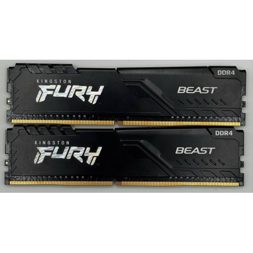 Озп Kingston DDR4 16GB (2x8GB) 3200Mhz FURY Beast Black (KF432C16BBK2/16) (Відновлено продавцем, 870152) купити в Україні: Київ, Львів, Хмельницький, Тернопіль, Івано-Франківськ | Перевірка сумісності, низька ціна, відгуки, характеристики від TELEMART фото