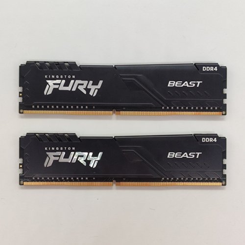 Озп Kingston DDR4 16GB (2x8GB) 3200Mhz FURY Beast Black (KF432C16BBK2/16) (Відновлено продавцем, 870163) купити в Україні: Київ, Львів, Хмельницький, Тернопіль, Івано-Франківськ | Перевірка сумісності, низька ціна, відгуки, характеристики від TELEMART фото