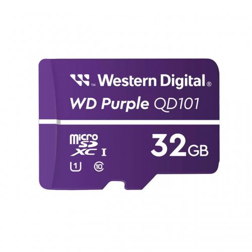 Карта памяти Western Digital microSDHC Purple QD101 32GB Class 10 UHS-I (WDD032G1P0C) купить в Украине: Киев, Днепр, Харьков, Одесса  | Низкая цена, отзывы, характеристики от TELEMART фото
