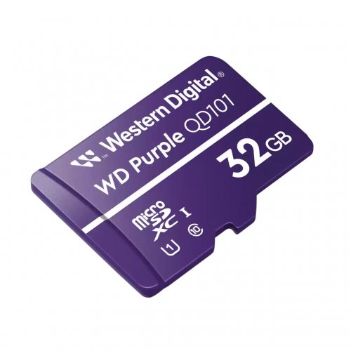 Карта памяти Western Digital microSDHC Purple QD101 32GB Class 10 UHS-I (WDD032G1P0C) купить в Украине: Киев, Днепр, Харьков, Одесса  | Низкая цена, отзывы, характеристики от TELEMART фото