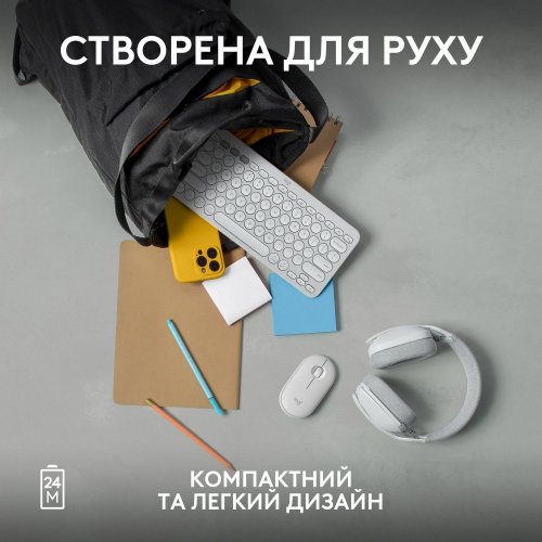 Уценка мышка Logitech Pebble Mouse 2 M350s Wireless (910-007013) White (Вскрытая упаковка, 870275) купить в Украине: Киев, Днепр, Харьков, Одесса  | Низкая цена, отзывы, характеристики от TELEMART фото