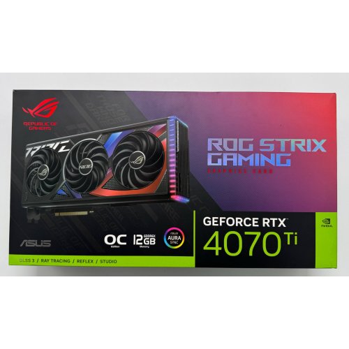 Видеокарта Asus ROG GeForce RTX 4070 Ti STRIX OC 12288MB (ROG-STRIX-RTX4070TI-O12G-GAMING) (Восстановлено продавцом, 870280) купить в Украине: Киев, Днепр, Харьков, Одесса  | Проверка совместимости, низкая цена, отзывы, характеристики от TELEMART фото