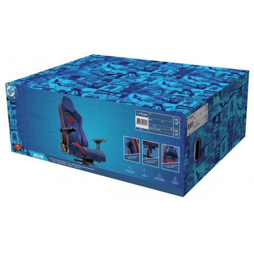 Игровое кресло Trust GXT 721SM Ruya Pro Superman Edition (25742) Blue купить в Украине: Киев, Днепр, Харьков, Одесса  | Низкая цена, отзывы, характеристики от TELEMART фото