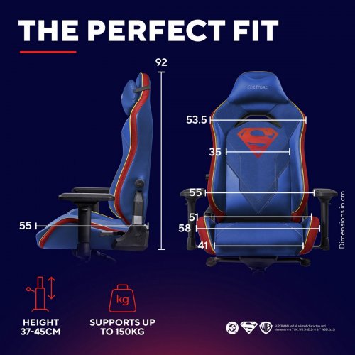 Игровое кресло Trust GXT 721SM Ruya Pro Superman Edition (25742) Blue купить в Украине: Киев, Днепр, Харьков, Одесса  | Низкая цена, отзывы, характеристики от TELEMART фото