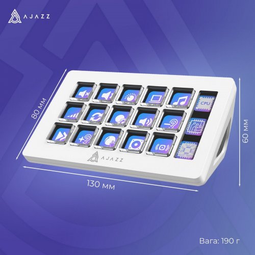 Контролер для стрімінга Ajazz AKP153E (AKP153E-W) White купити в Україні: Київ, Львів, Хмельницький, Тернопіль, Івано-Франківськ | Низька ціна, відгуки, характеристики від TELEMART фото