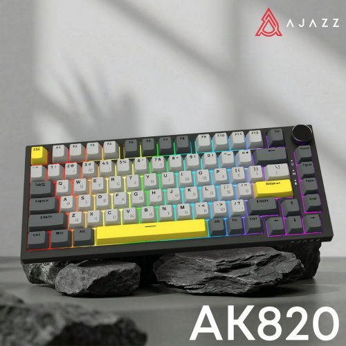 Клавиатура Ajazz AK820 RGB Sea Salt Switch (AK820-SS-BGY) Black купить в Украине: Киев, Днепр, Харьков, Одесса  | Низкая цена, отзывы, характеристики от TELEMART фото