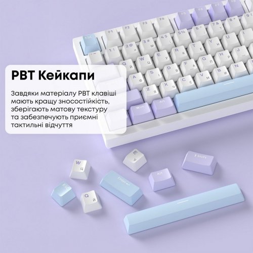 Клавиатура Ajazz AK820 RGB Sea Salt Switch (AK820-SS-PWB) White купить в Украине: Киев, Днепр, Харьков, Одесса  | Низкая цена, отзывы, характеристики от TELEMART фото