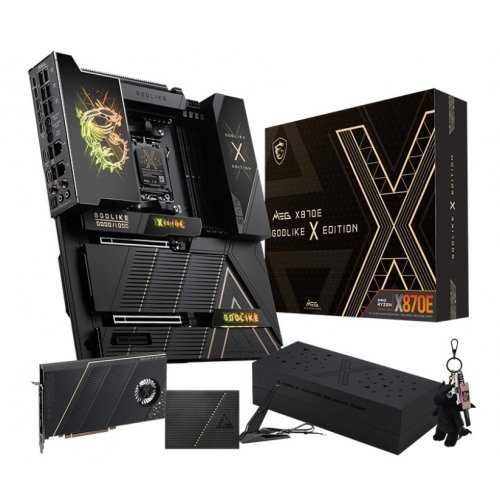 Уцінка материнська плата MSI MEG X870E GODLIKE X EDITION (sAM5, AMD X870E) (Сліди використання, 870482) купити в Україні: Київ, Львів, Хмельницький, Тернопіль, Івано-Франківськ | Перевірка сумісності, низька ціна, відгуки, характеристики від TELEMART фото