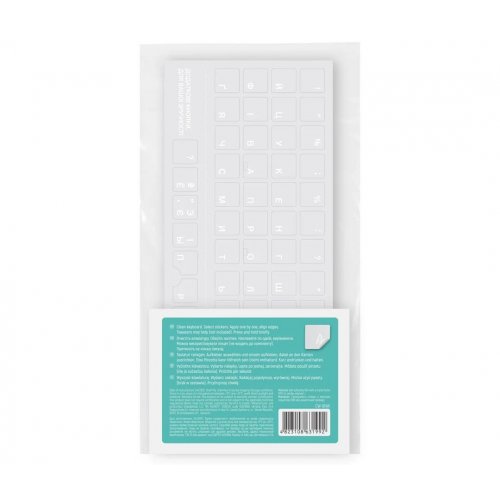 Наклейка на клавиатуру ColorWay Keyboard Stickers (CW-BNW) Transparent/White купить в Украине: Киев, Днепр, Харьков, Одесса  | Низкая цена, отзывы, характеристики от TELEMART фото