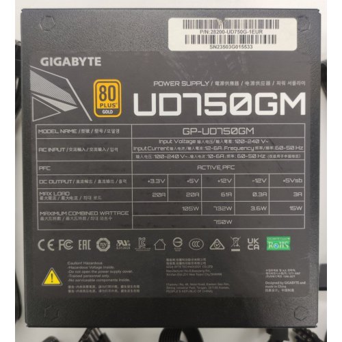 Блок живлення Gigabyte UD850GM 850W (GP-UD850GM) (Відновлено продавцем, 870511) купити в Україні: Київ, Львів, Хмельницький, Тернопіль, Івано-Франківськ | Перевірка сумісності, низька ціна, відгуки, характеристики від TELEMART фото