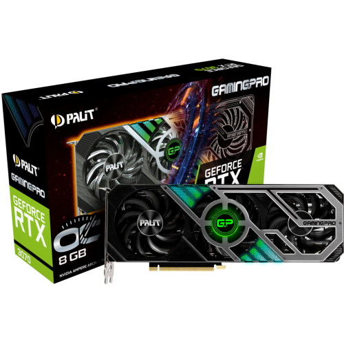 Видеокарта Palit GeForce RTX 3070 GamingPro OC V1 8192MB (NE63070S19P2-1041A) LHR (Восстановлено продавцом, 870758) купить в Украине: Киев, Днепр, Харьков, Одесса  | Проверка совместимости, низкая цена, отзывы, характеристики от TELEMART фото