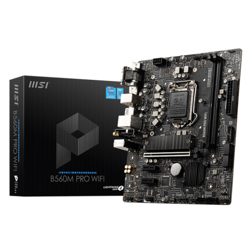 Материнская плата MSI B560M PRO WIFI (s1200, Intel B560) (Восстановлено продавцом, 871011) купить в Украине: Киев, Днепр, Харьков, Одесса  | Проверка совместимости, низкая цена, отзывы, характеристики от TELEMART фото