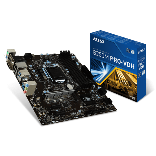 Материнская плата MSI B250M PRO-VDH (s1151, Intel B250) (Восстановлено продавцом, 871046) купить в Украине: Киев, Днепр, Харьков, Одесса  | Проверка совместимости, низкая цена, отзывы, характеристики от TELEMART фото