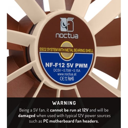 Кулер для корпуса Noctua NF-F12 5V PWM купить в Украине: Киев, Днепр, Харьков, Одесса  | Проверка совместимости, низкая цена, отзывы, характеристики от TELEMART фото