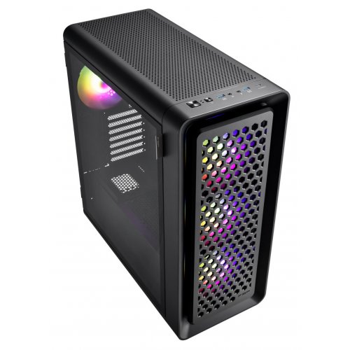 Корпус FSP CUT593A Tempered Glass без БП (CUT593AB) Black купить в Украине: Киев, Днепр, Харьков, Одесса  | Проверка совместимости, низкая цена, отзывы, характеристики от TELEMART фото