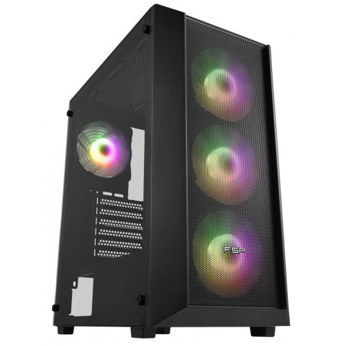 Корпус FSP CMT218 Tempered Glass без БП (CMT218AB) Black купить в Украине: Киев, Днепр, Харьков, Одесса  | Проверка совместимости, низкая цена, отзывы, характеристики от TELEMART фото