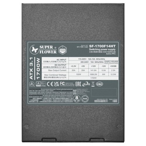 Блок питания Super Flower Leadex Titanium 1700W ATX 3.1 (SF-1700F14HT) Black купить в Украине: Киев, Днепр, Харьков, Одесса  | Проверка совместимости, низкая цена, отзывы, характеристики от TELEMART фото