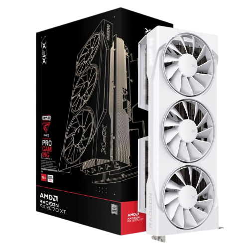 Відеокарта XFX Radeon RX 9070 XT Swift Triple Fan White 16384MB (RX-97TSWF3W9) купити в Україні: Київ, Львів, Хмельницький, Тернопіль, Івано-Франківськ | Перевірка сумісності, низька ціна, відгуки, характеристики від TELEMART фото
