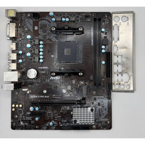 Материнська плата MSI B450M-A PRO MAX (sAM4, AMD B450) (Відновлено продавцем, 871302) купити в Україні: Київ, Львів, Хмельницький, Тернопіль, Івано-Франківськ | Перевірка сумісності, низька ціна, відгуки, характеристики від TELEMART фото