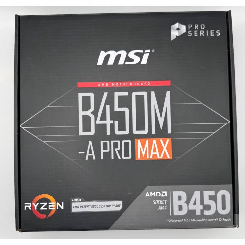 Материнська плата MSI B450M-A PRO MAX (sAM4, AMD B450) (Відновлено продавцем, 871302) купити в Україні: Київ, Львів, Хмельницький, Тернопіль, Івано-Франківськ | Перевірка сумісності, низька ціна, відгуки, характеристики від TELEMART фото