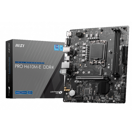 Материнская плата MSI PRO H610M-E DDR4 (s1700, Intel H610) (Восстановлено продавцом, 871359) купить в Украине: Киев, Днепр, Харьков, Одесса  | Проверка совместимости, низкая цена, отзывы, характеристики от TELEMART фото