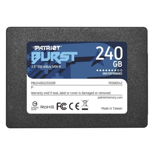 Ssd-диск Patriot Burst 240GB TLC 2.5'' (PBU240GS25SSDR) (Відновлено продавцем, 871362) купити в Україні: Київ, Львів, Хмельницький, Тернопіль, Івано-Франківськ | Перевірка сумісності, низька ціна, відгуки, характеристики від TELEMART фото