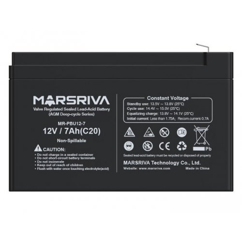 Аккумуляторная батарея Marsriva 12V 7Ah (MR-PBU12-7) купить в Украине: Киев, Днепр, Харьков, Одесса  | Низкая цена, отзывы, характеристики от TELEMART фото